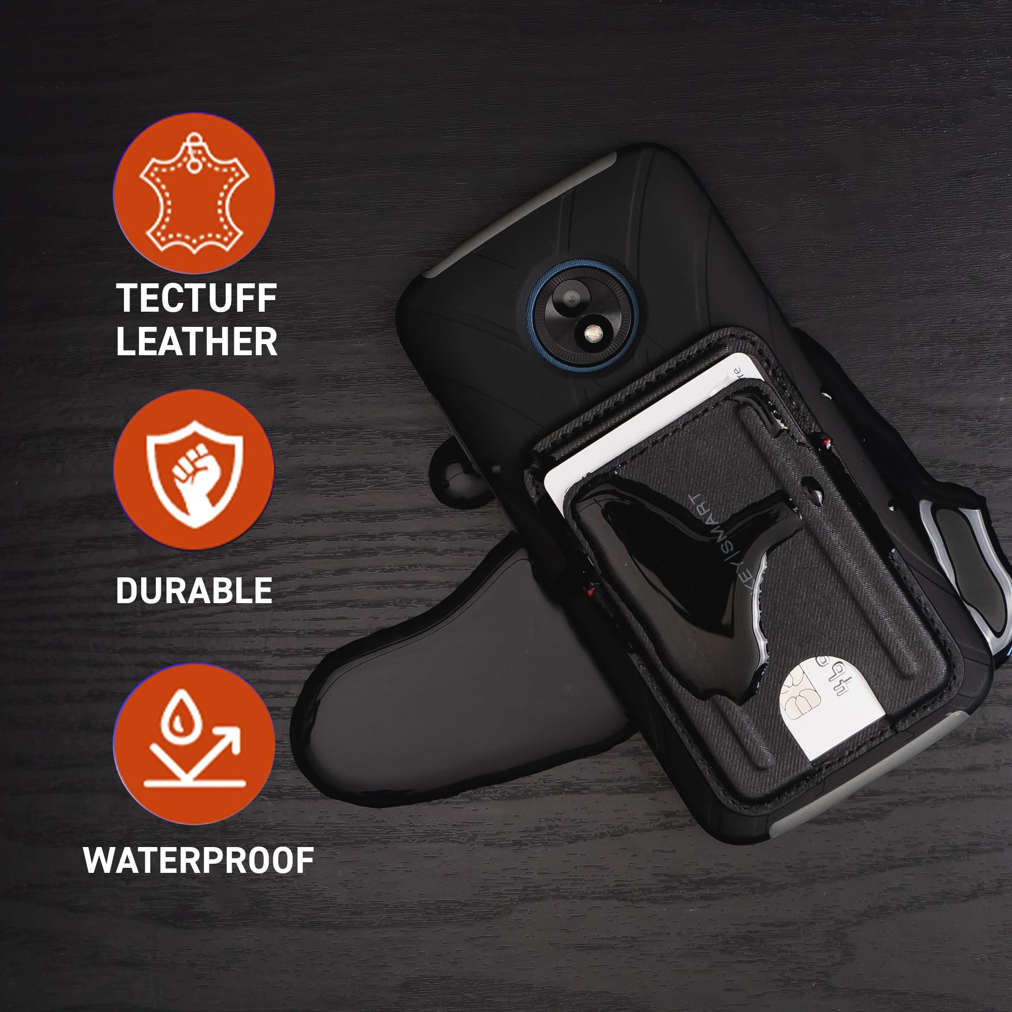 KeySmart MagSlim Wallet - Slim Magnetic Phone Wallet & Card Holder for iPhone, Samsung & All Phones (Holds 3 Cards) - Perfect for Travel, Work & Everyday Use - Black
