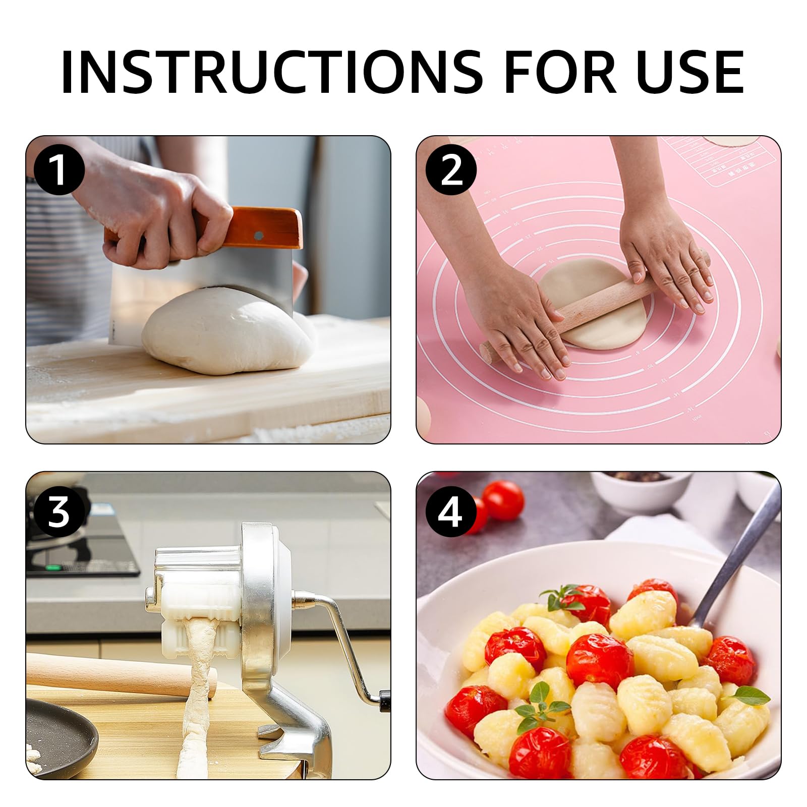 VAVPUP Manual Pasta Maker Machine - Hand Crank Cavatelli & Macaroni Maker - Durable Noodle Press for Authentic Italian Pasta - Perfect for Home Kitchens & Italian Cooking Enthusiasts - Ideal for Making Fresh Pasta, Cavatelli, Macaroni & More