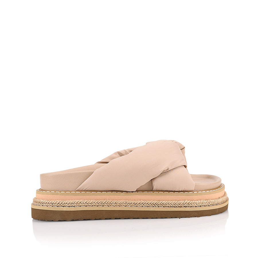 Thames Platform Slides for Women - Stone Beige Comfortable Summer Sandals | Beach, Pool, Casual Outfits & Vacation Wear