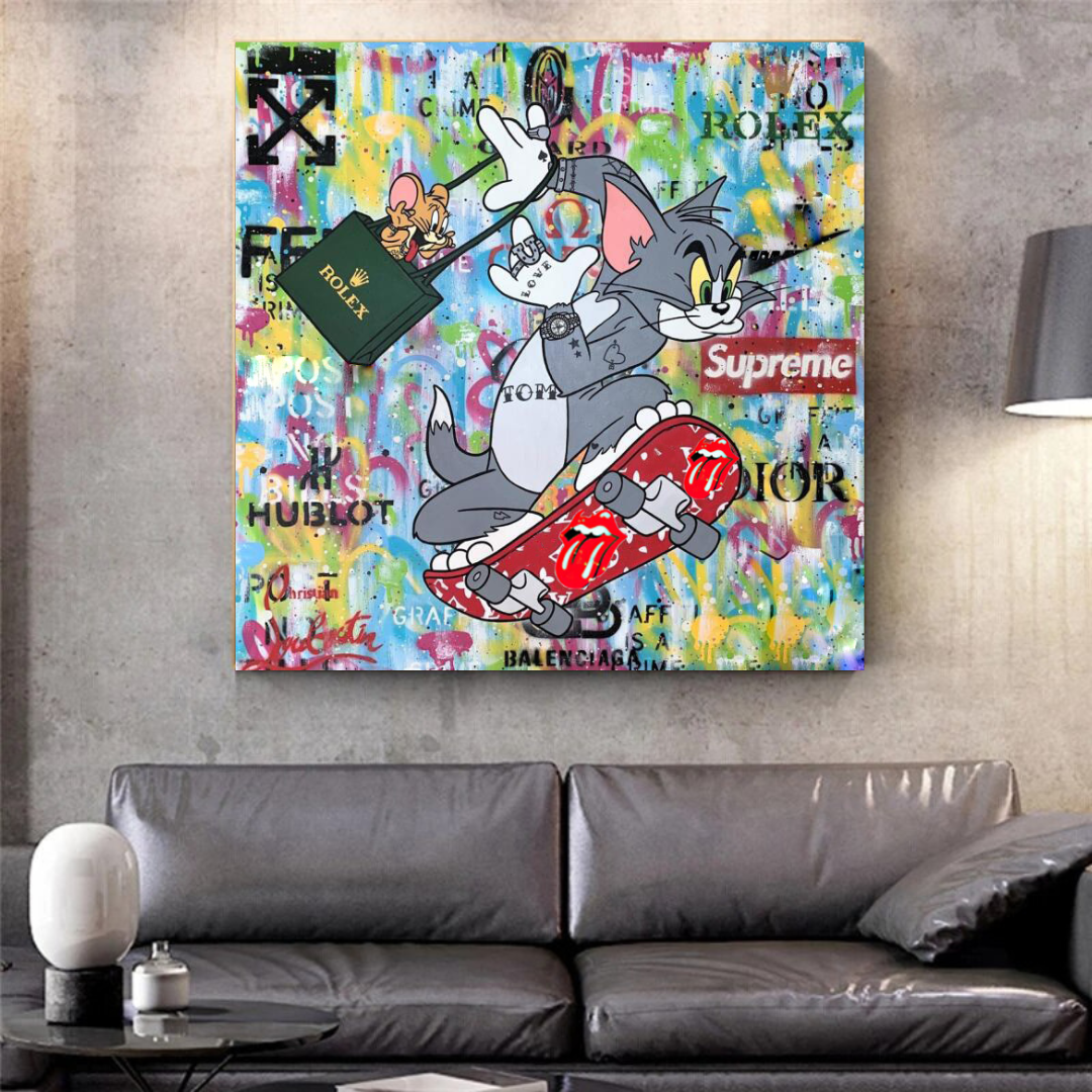Tom and Jerry Canvas Art - High-Quality Wall Decor for Kids' Room, Living Room & Office - Shop Now at Its Shopping Time