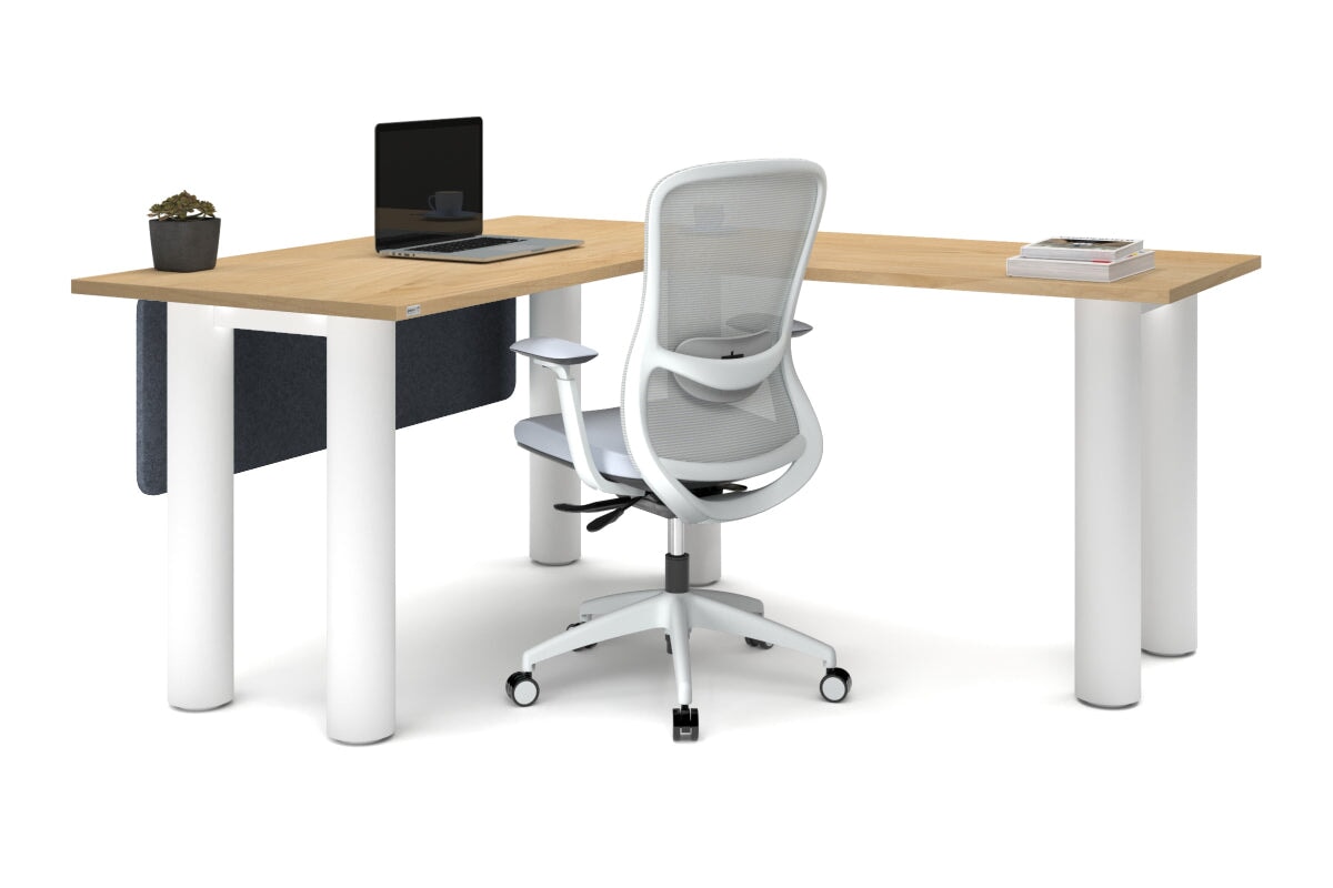 L-Shaped Corner Office Desk with Quadro Cylinder Legs - 1400L x 1700W - Perfect for Home Office, Gaming Setup & Workspace Organization