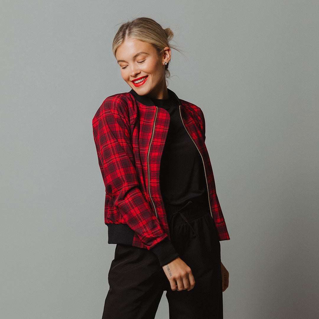Stylish Frasier Plaid Bomber Jacket for Men - Vintage Inspired Lightweight Coat - Perfect for Casual Outings, Fall Fashion & Streetwear Looks
