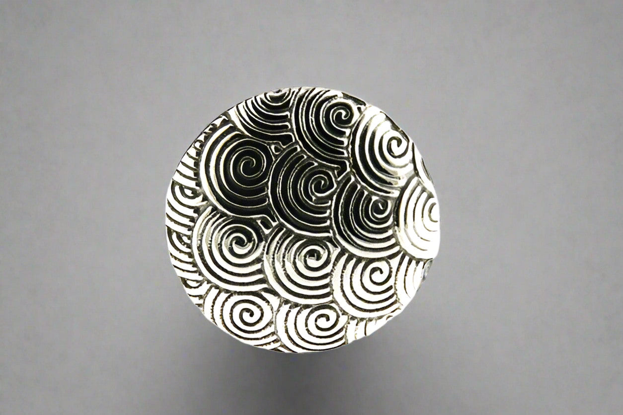 Elegant Sterling Silver Kimono Spirals Disc Ring - Perfect for Boho Fashion & Special Occasions