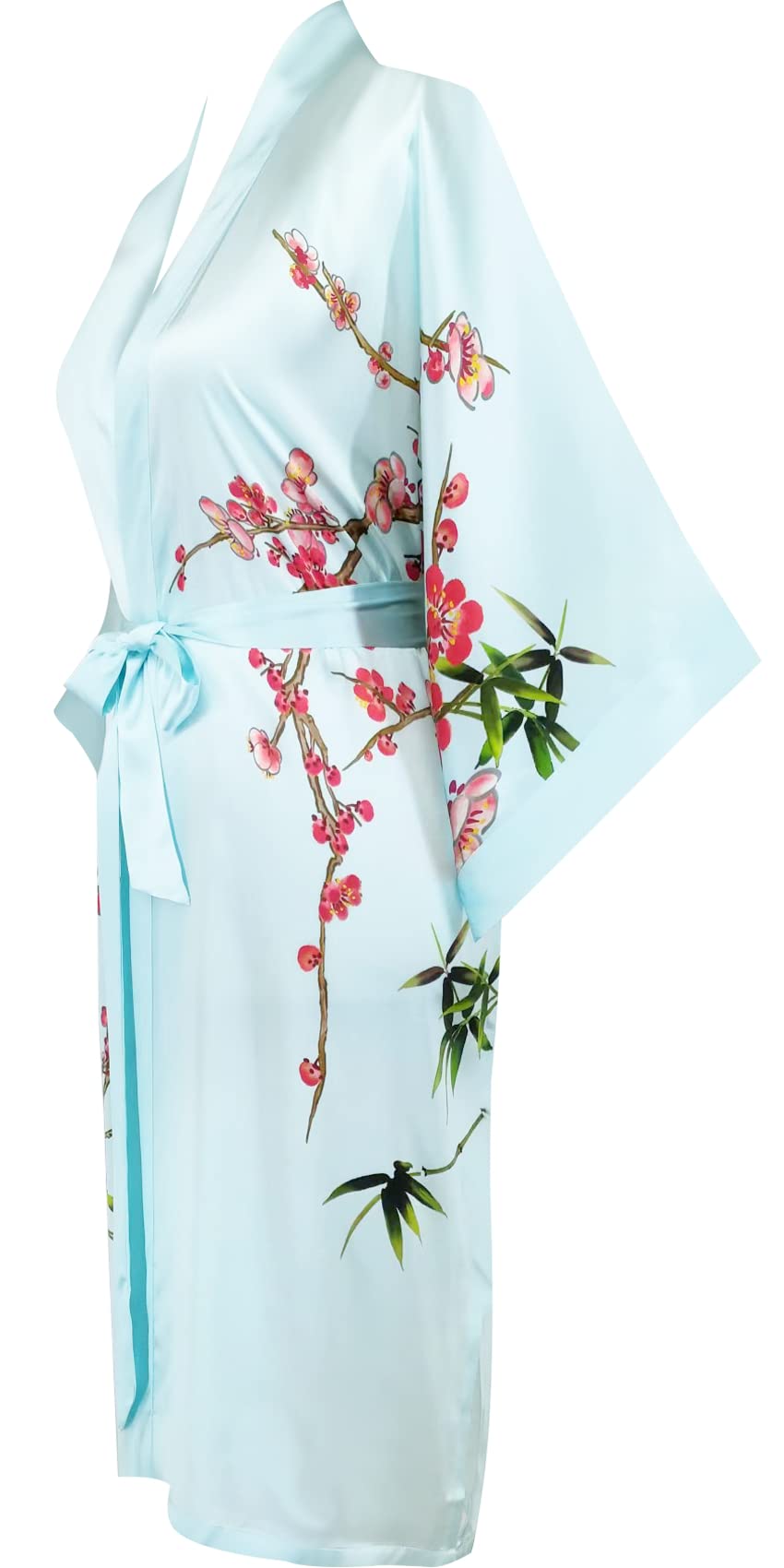 Women's 100% Pure Silk Kimono Robe - Short Sleeve Bathrobe & Pajama Set for Spa, Lounge & Sleepwear | Lightweight Summer Cover Up for Home & Travel