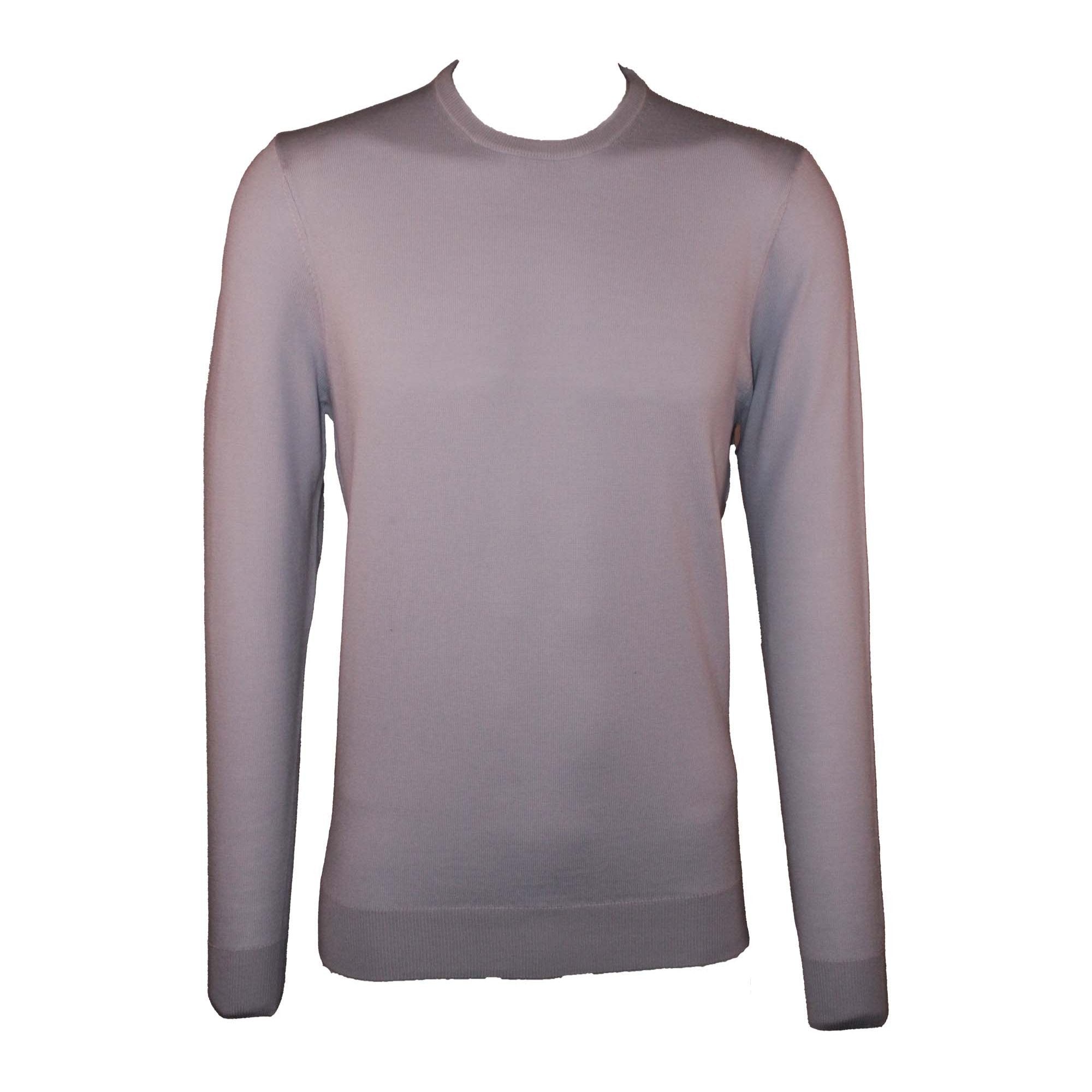HENRY SARTORIAL Men's Light Blue Crew Neck Sweater | Soft Cotton Knit Pullover for Casual Wear & Layering