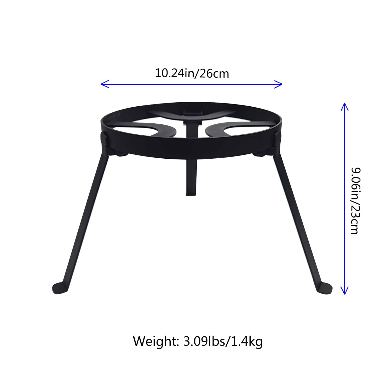 YBTMG Heavy Duty Folding Campfire Tripod with 304 Stainless Steel Grill - Cast Iron Camping Stand for Dutch Oven Cooking, BBQ, Picnic, Hiking & Outdoor Adventures - Perfect for Backyard Grilling, Camping Trips and Wilderness Cooking