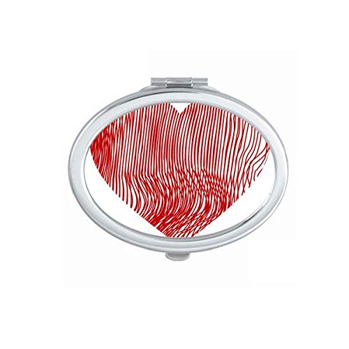 DIYthinker Valentine's Day Heart Mirror - Portable Folding Double-Sided Makeup Mirror with Fingerprint Design for Travel, Home Vanity & Gift Giving