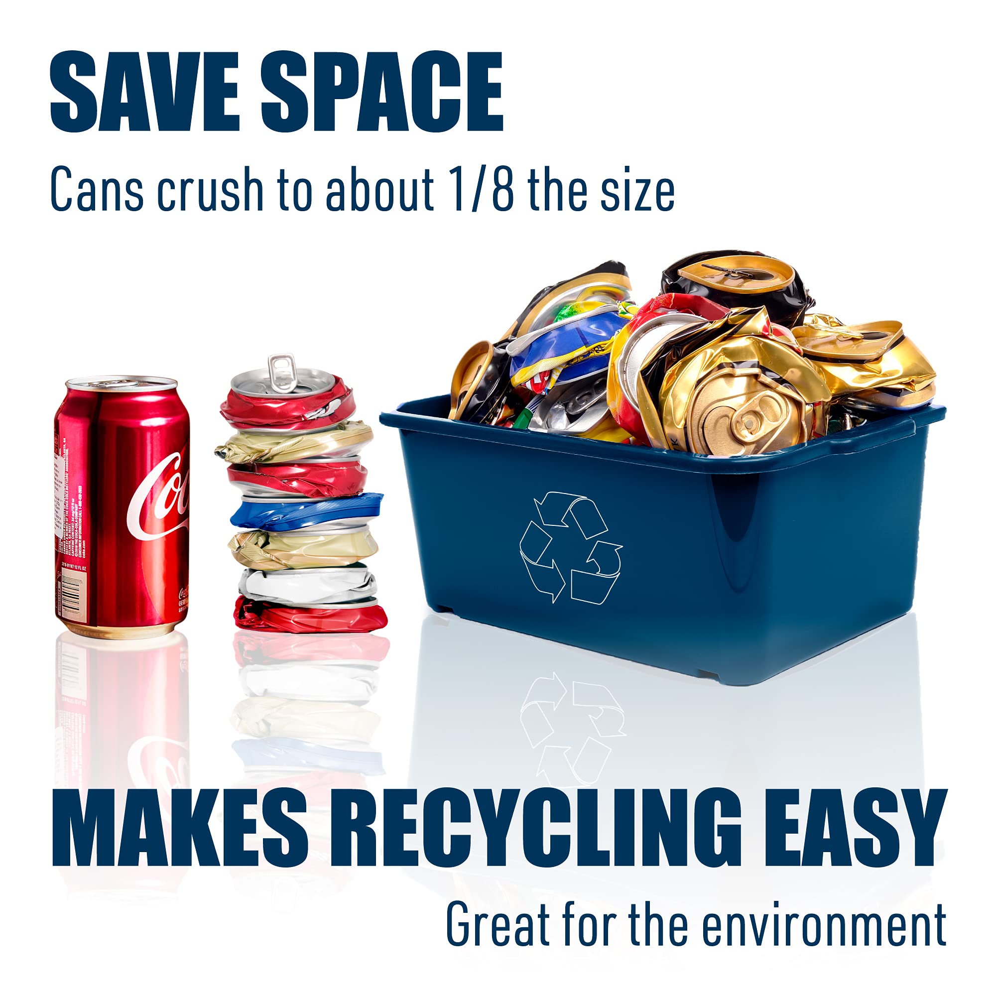 McKay 12 Oz. Heavy Duty Metal Can Crusher - Wall Mounted Aluminum Can Smasher for Recycling Soda, Beer & Seltzer Cans - Space Saving Home Gadget with American Flag Design (Perfect for Kitchen, Garage & RV Use)
