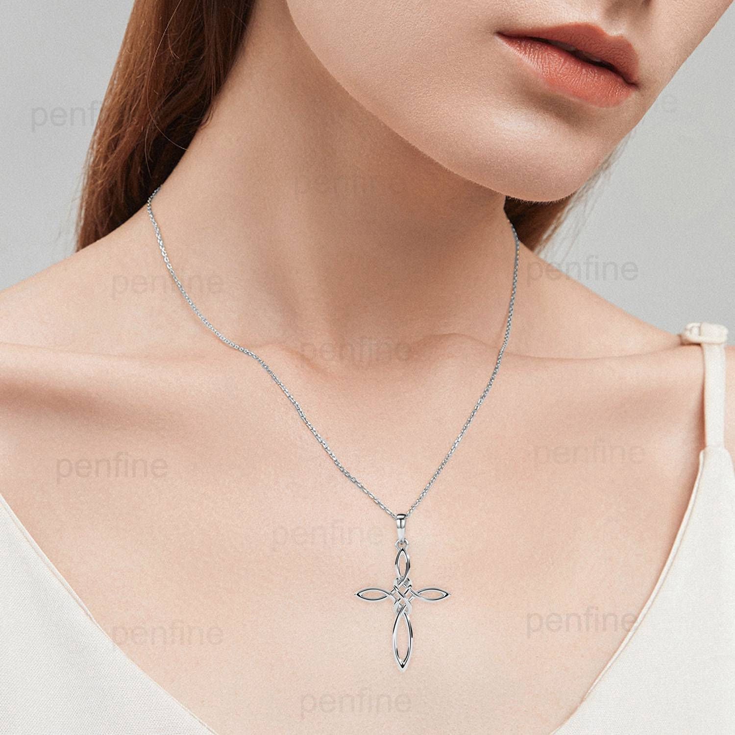 Viking Necklace for Women - 14K & 18K Solid Gold & Rose Gold Minimalist Pendant - Personalized Norse Jewelry with Celtic Cross Design - Perfect for Everyday Wear, Gifts & Viking-Themed Events
