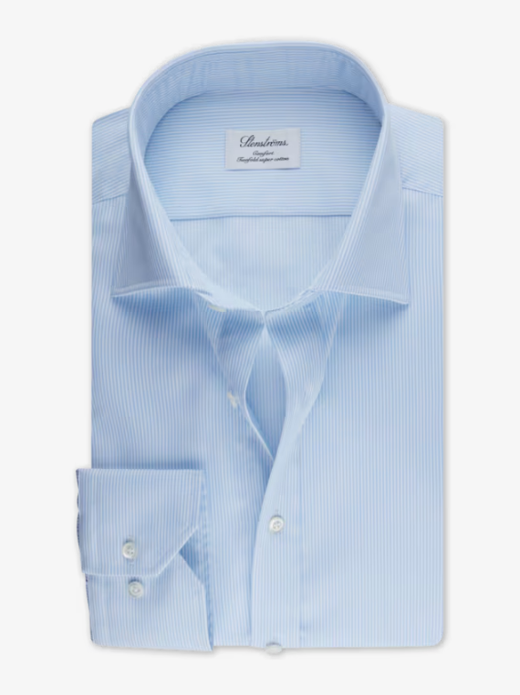 Stenstrom Classic Stretch Dress Shirt for Men - Slim Fit Formal Business Shirt - Premium Cotton Comfort for Office, Wedding & Special Occasions