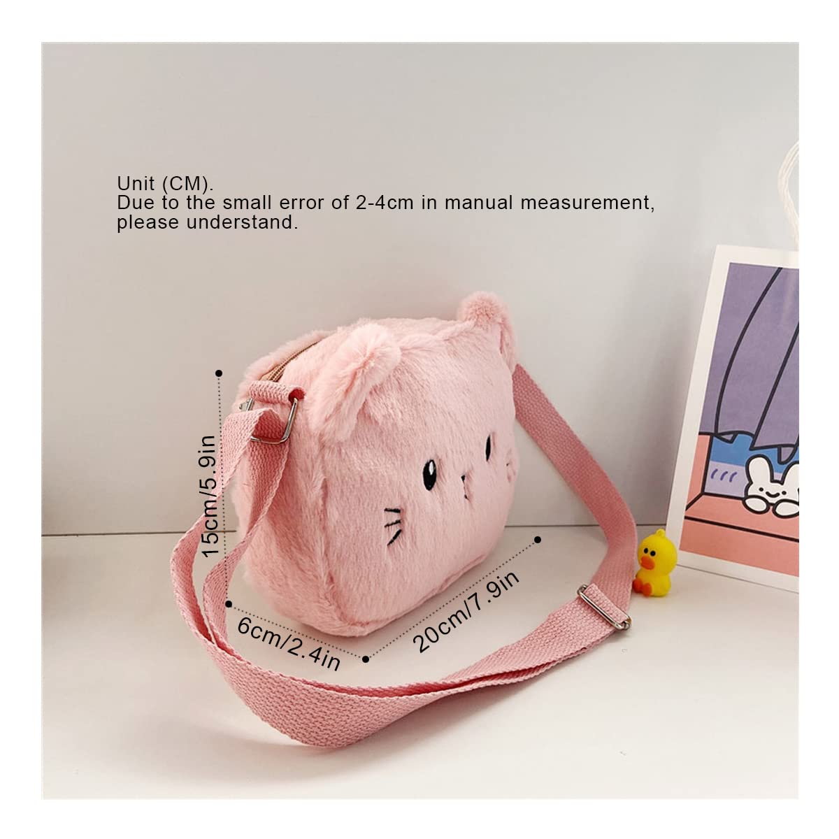 Cute Plush Crossbody Bag for Women & Girls - Adorable Mini Shoulder Bag, Perfect Birthday & Christmas Gift (Pink) | Ideal for Daily Use, Travel, Shopping & Parties