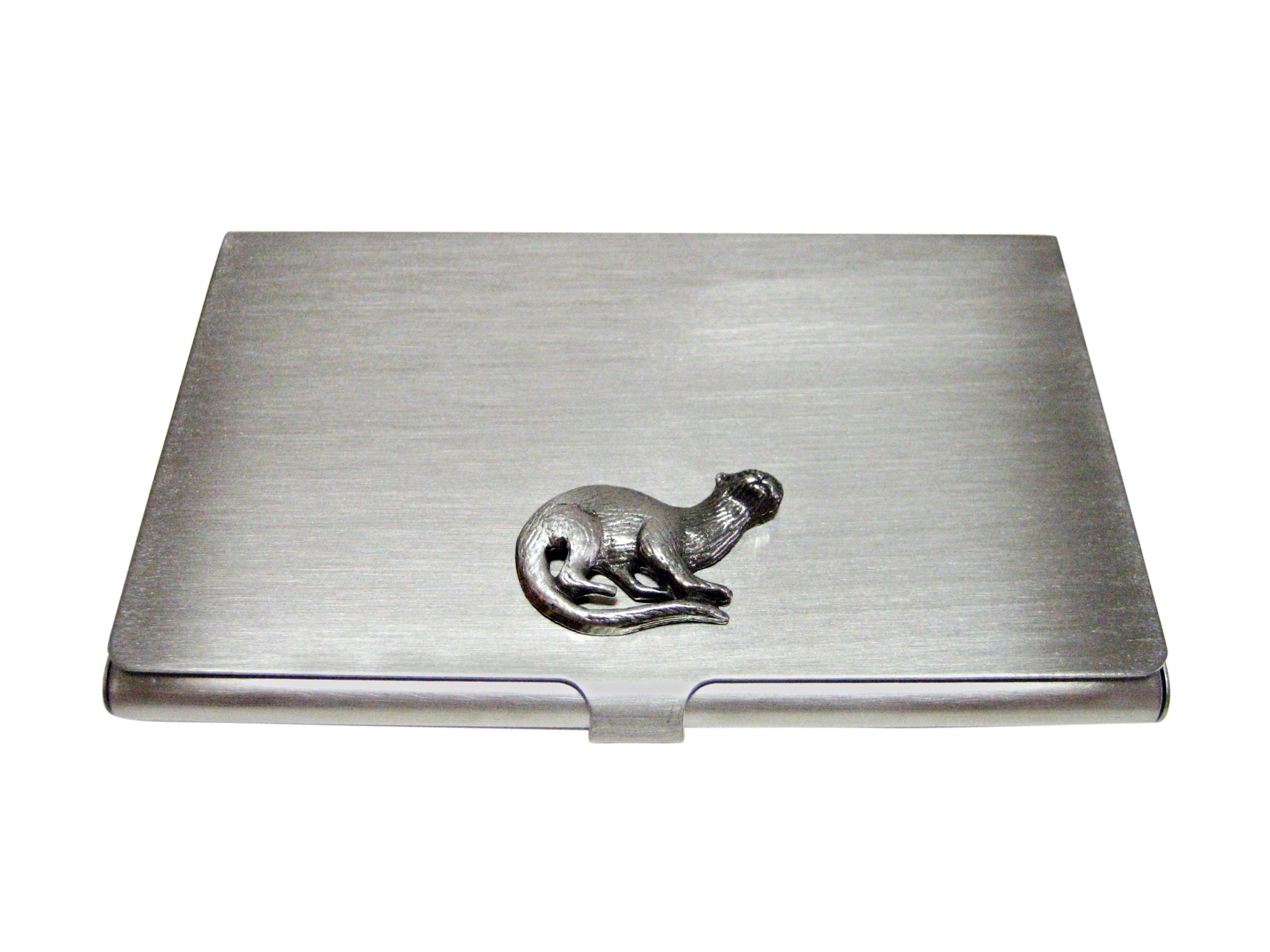 Silver Business Card Holder - Elegant Otter Design for Professional Networking | Perfect for Office, Meetings & Corporate Gifts