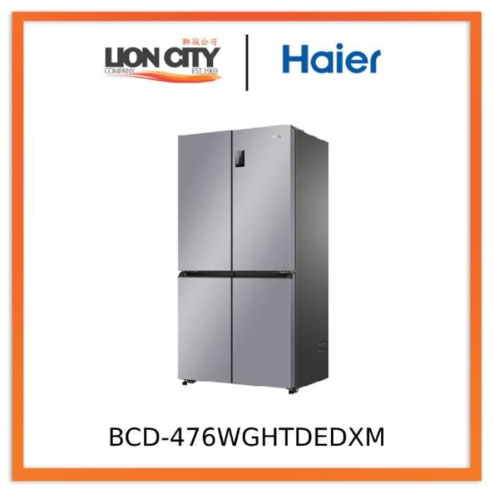 Haier BCD-476WGHTDEDXM 476L Energy Efficient 4-Door Refrigerator with 2-Year Warranty - Perfect for Large Families & Modern Kitchens