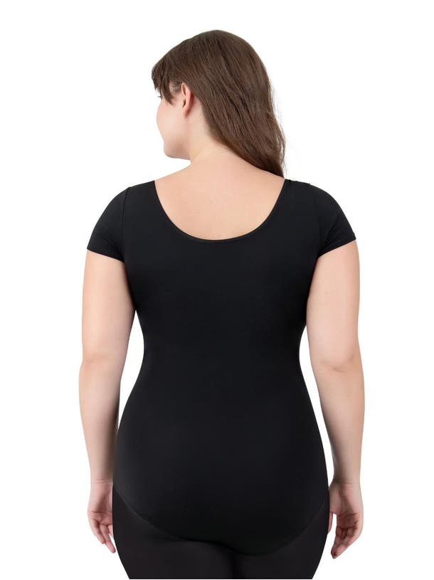 TB133 Women's Short Sleeve Leotard - Ballet Dance Gymnastics Workout Top for Girls & Adults - Stretchy Comfortable Performance Wear for Yoga, Aerobics & Fitness Training
