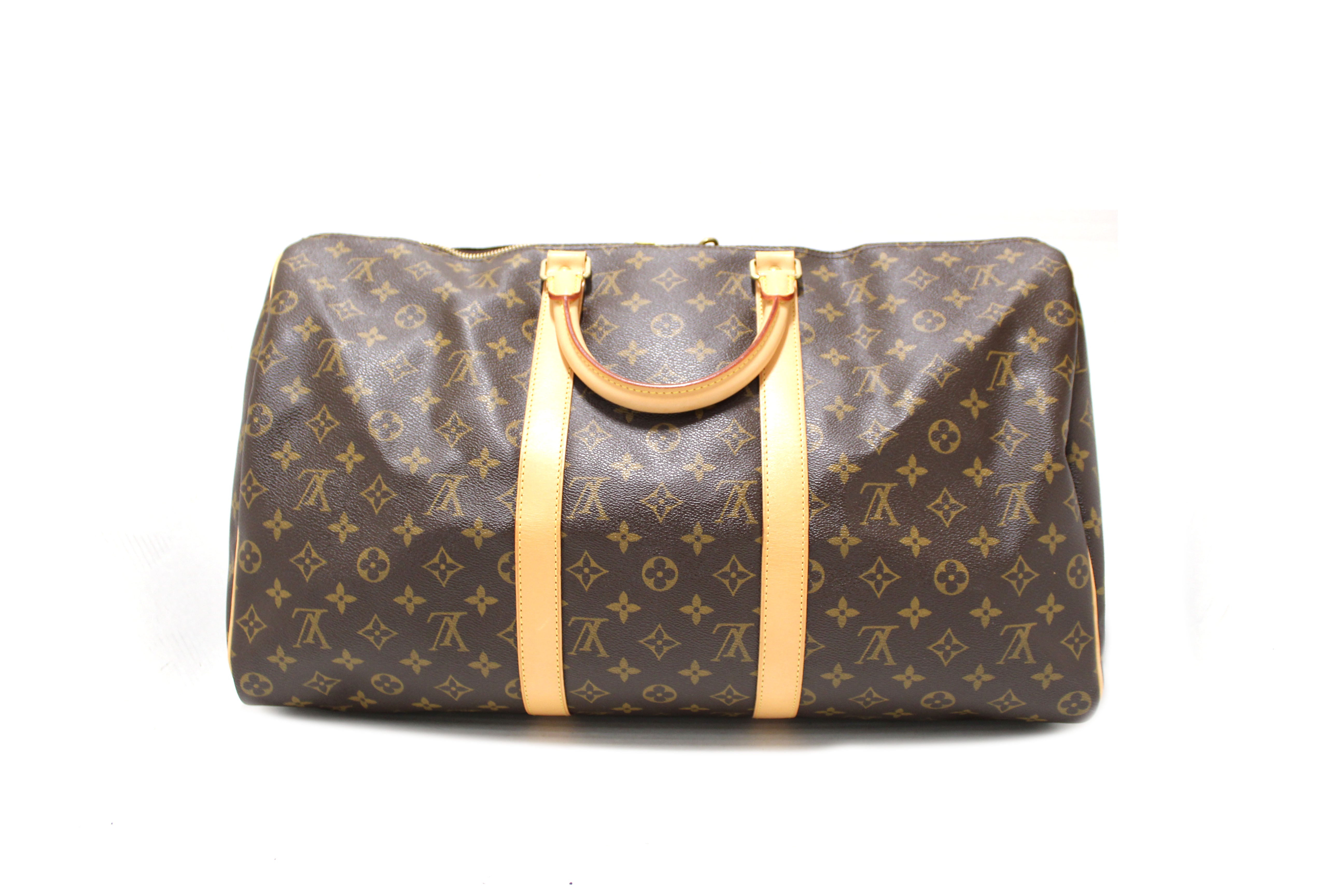 Authentic Louis Vuitton Monogram Keepall 50 Duffle Bag - Luxury Travel Carry-On for Weekend Getaways & Business Trips