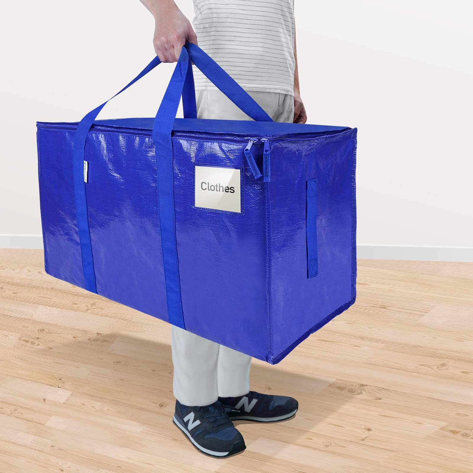 TICONN 4-Pack Extra Large Moving Bags + 4-Pack Oversized Storage Bags - Heavy Duty Reusable Cloth Bins for Moving, Home Organization & Storage (Perfect for Clothes, Toys, Blankets & Seasonal Items)