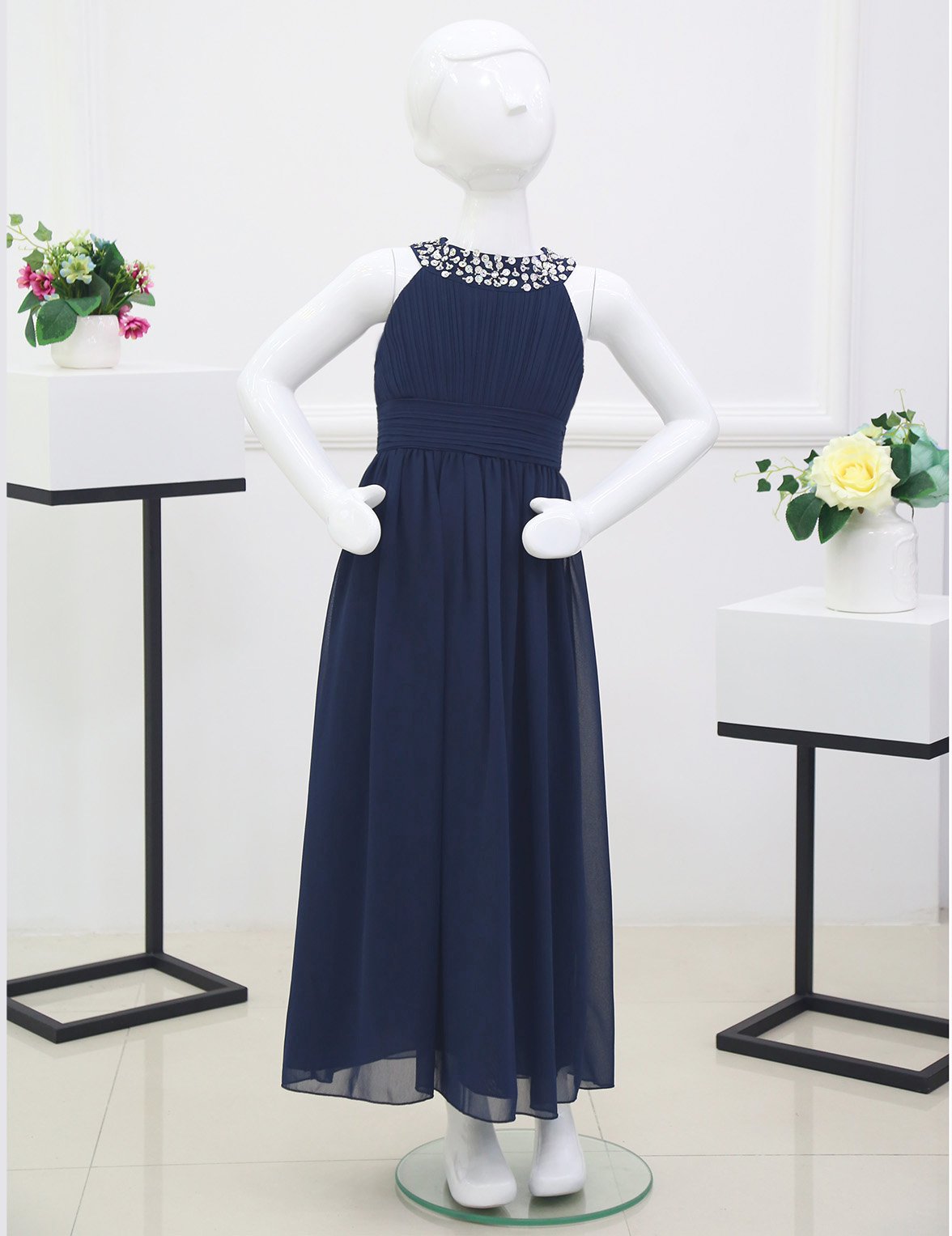 CHICTRY Beaded Sequins Flower Girl Dress - Elegant Chiffon Wedding Party Gown for Kids, Formal Occasions & Special Events - Perfect for Weddings, Pageants, Dances & Photo Shoots