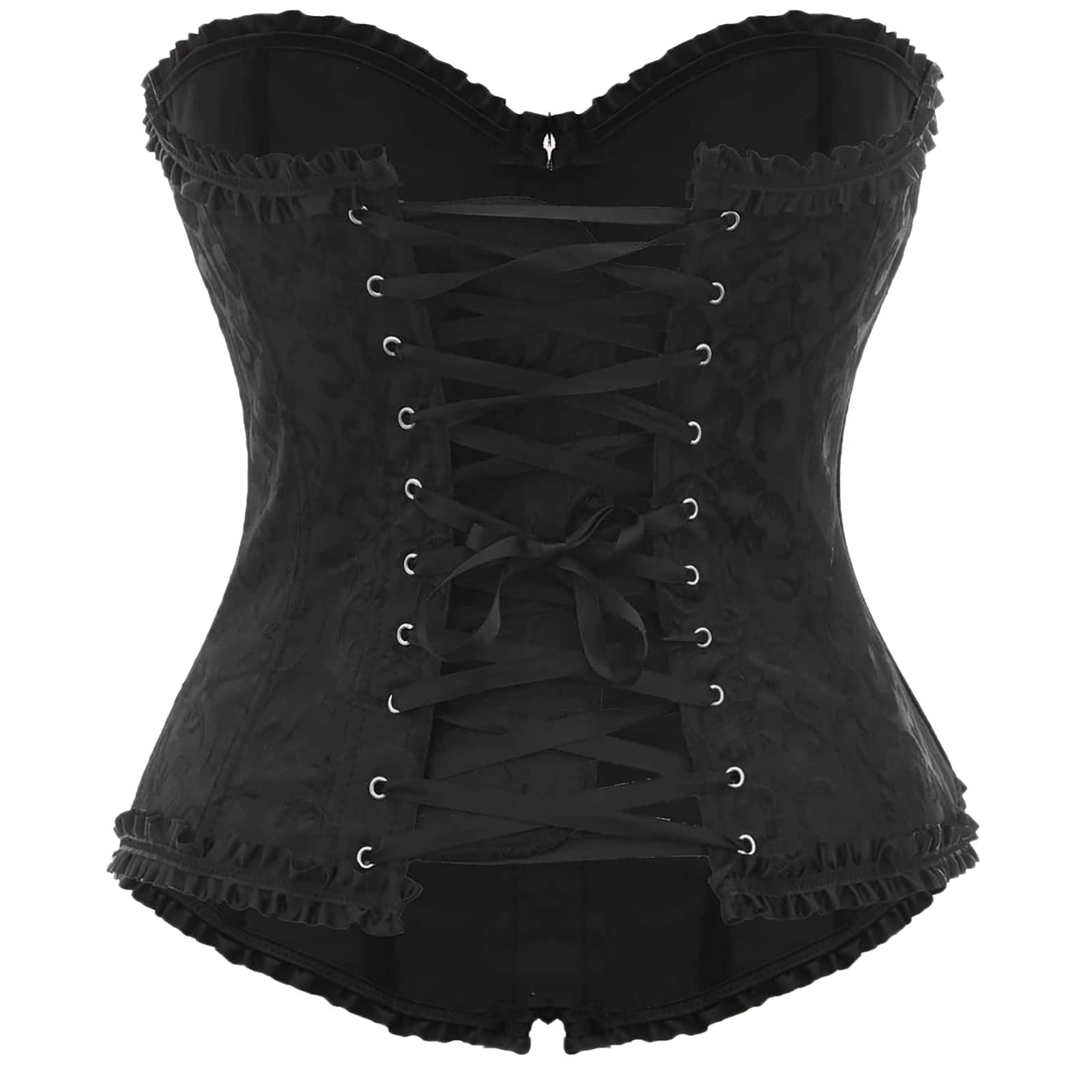 Sexy Vintage Gothic Lingerie Set - Women's Floral Corset Bodysuit & Crop Underwear | Body Shaper for Date Night, Cosplay & Boudoir Photography