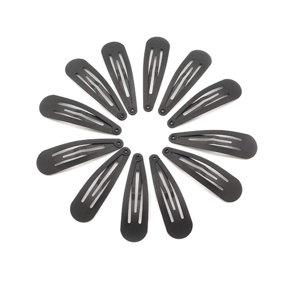 Dofash Matte Hair Clips for Women - 2 Inch Small Snap Barrettes, 12 Pack Black Rock Hair Grips & Accessories - Perfect for School, Work, and Everyday Styling
