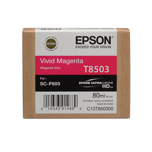 Epson SureColor P800 Vivid Magenta Ink Cartridge 80ml - T85030N Replacement Ink for Photo Printing, Fine Art, and Graphic Design