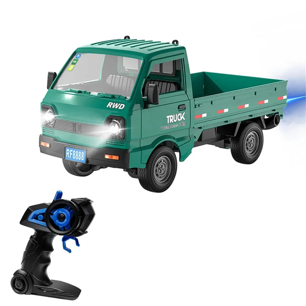 KFPLAN KF21 1/16 Scale 2.4Ghz 2WD Remote Control RC Van Toy with LED Lights & Spray Function - Ready-to-Run (RTR) for Kids | Outdoor Play, Birthday Gifts, Racing Competition