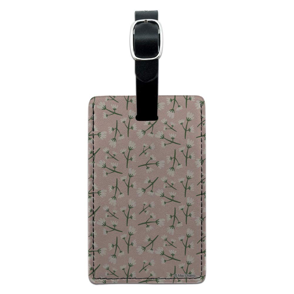 Petite Flowers Rectangle Leather Luggage Tag - Durable Suitcase ID Card Holder for Travel Carry-On Bags - Perfect for Airports, Business Trips & Vacation Identification