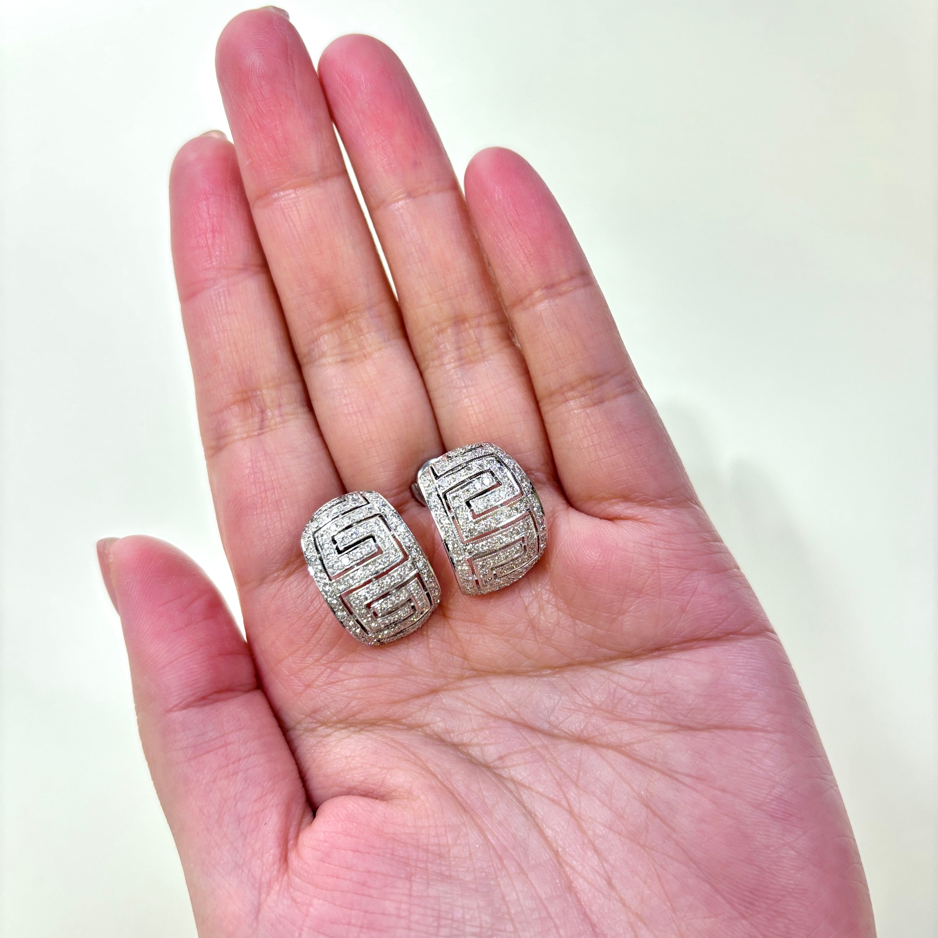 14K White Gold Diamond Cluster Stud Earrings - 1.85ctw Total Weight | Elegant Wedding, Anniversary & Gift Jewelry for Women