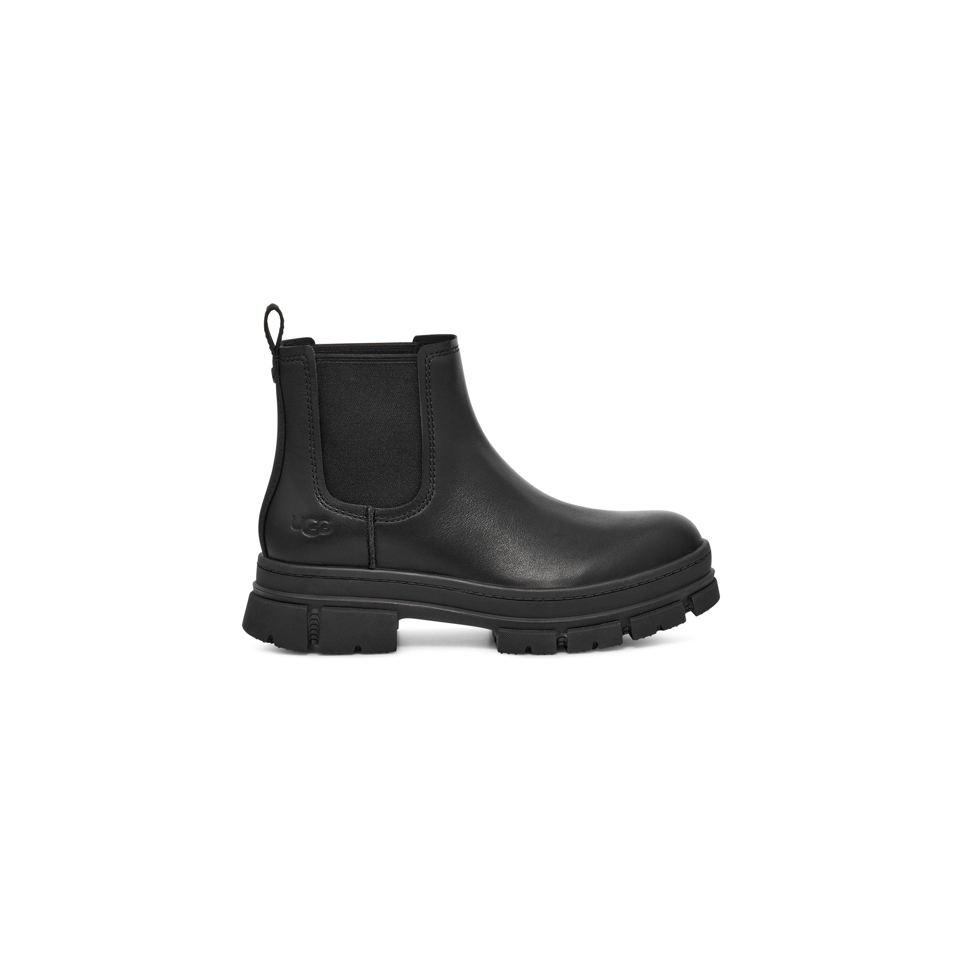 UGG Women's Ashton Chelsea Boots - Black Leather Ankle Boots for Women | Comfortable & Stylish Winter Boots for Casual Outfits & Work