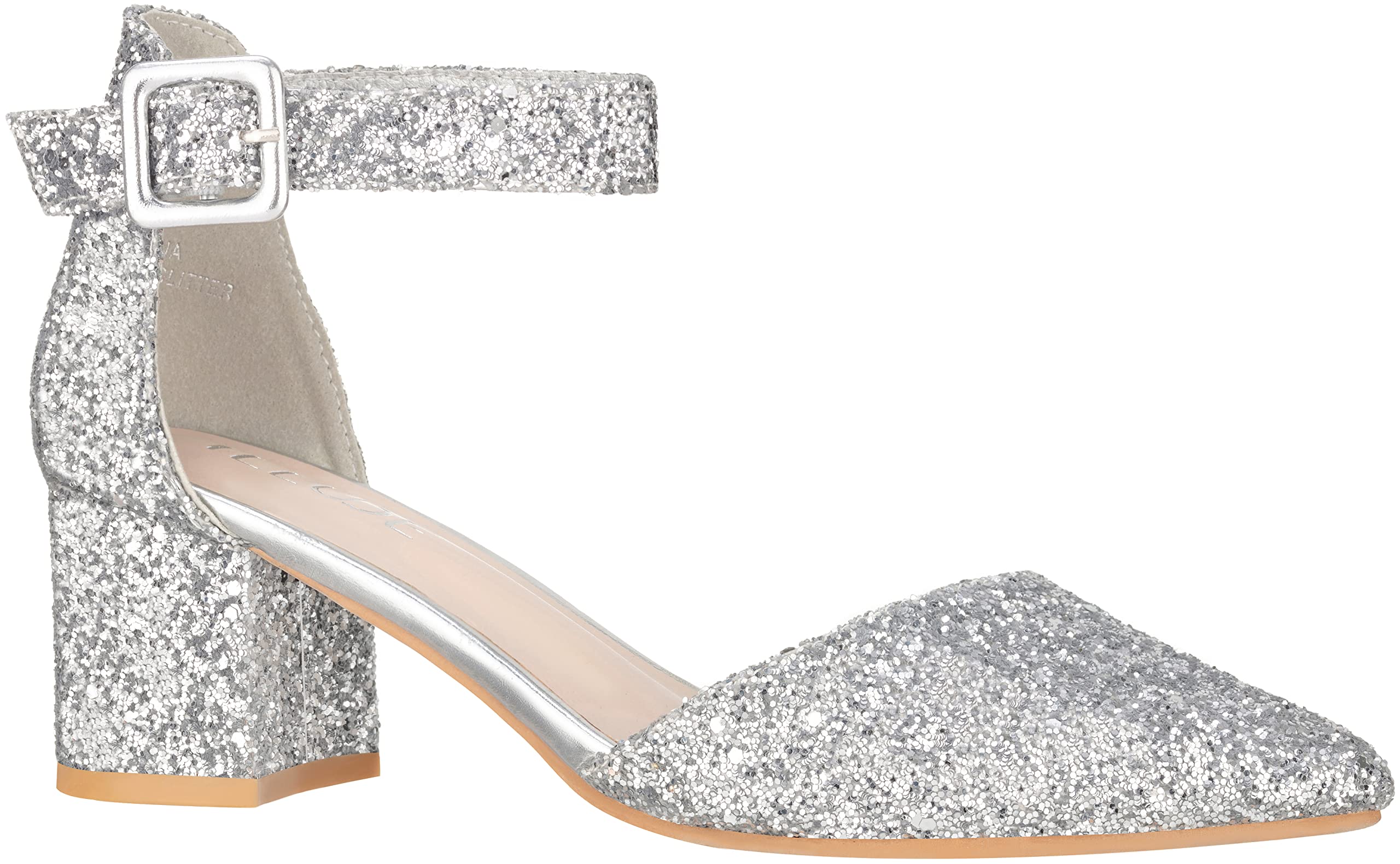 ILLUDE Women's Pointed Toe Ankle Strap Chunky Heels - Low Block Heel Dress Pumps for Work, Party & Special Occasions