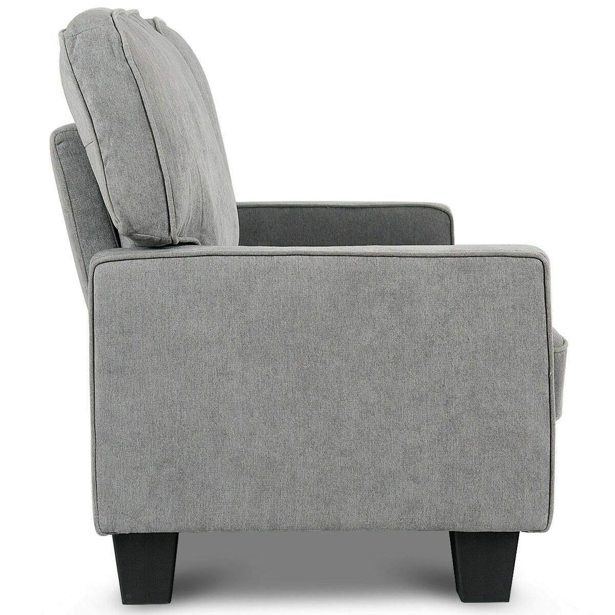 Luxury Gray Tufted Upholstered Sofa Loveseat with Square Armrests - Modern Home Furniture for Living Room, Lounge & Office Decor