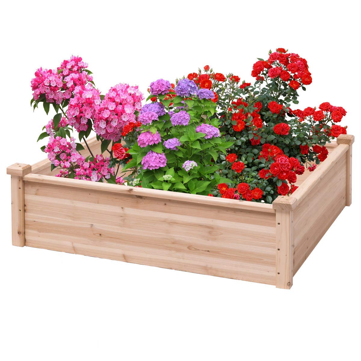 Wenst'sKufAN Raised Garden Bed Planter Set - 17 Inch Tall Outdoor Wooden Planter Box for Vegetables, Flowers, Herbs - Perfect for Patio, Backyard, and Gardening Enthusiasts