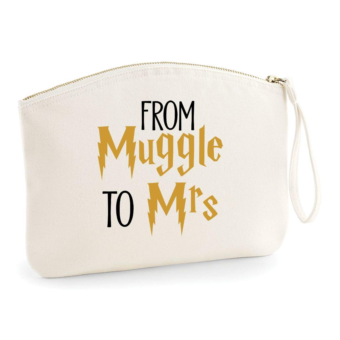 Organic Cosmetic Wristlet Case - Elegant Wedding Makeup Bag for Brides [WED17] | Perfect for Bridal Shower, Honeymoon & Travel Essentials