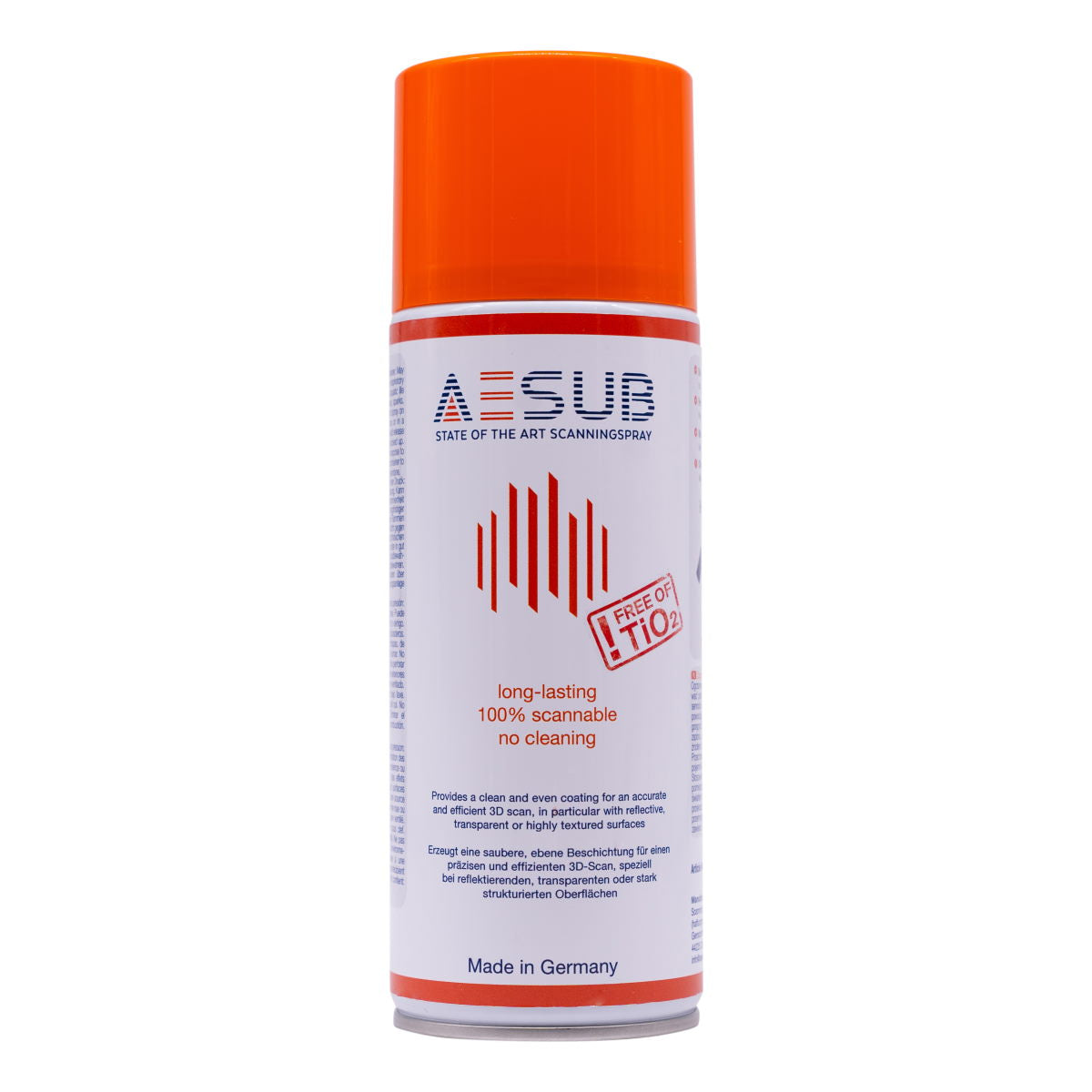 AESUB Orange Vanishing Spray for 3D Scanning - 400ml - High Visibility Temporary Marking Solution for 3D Modeling, Reverse Engineering & Quality Control