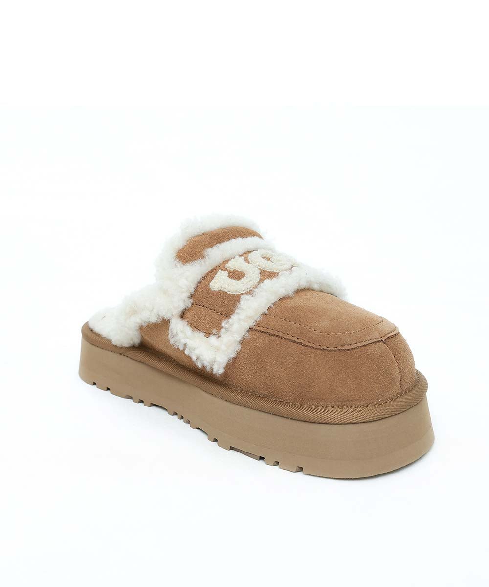 Women's UGG Violet Platform Slippers - Cozy Fuzzy House Shoes with Thick Sole for Indoor/Outdoor Wear - Perfect for Winter, Lounging & Errands