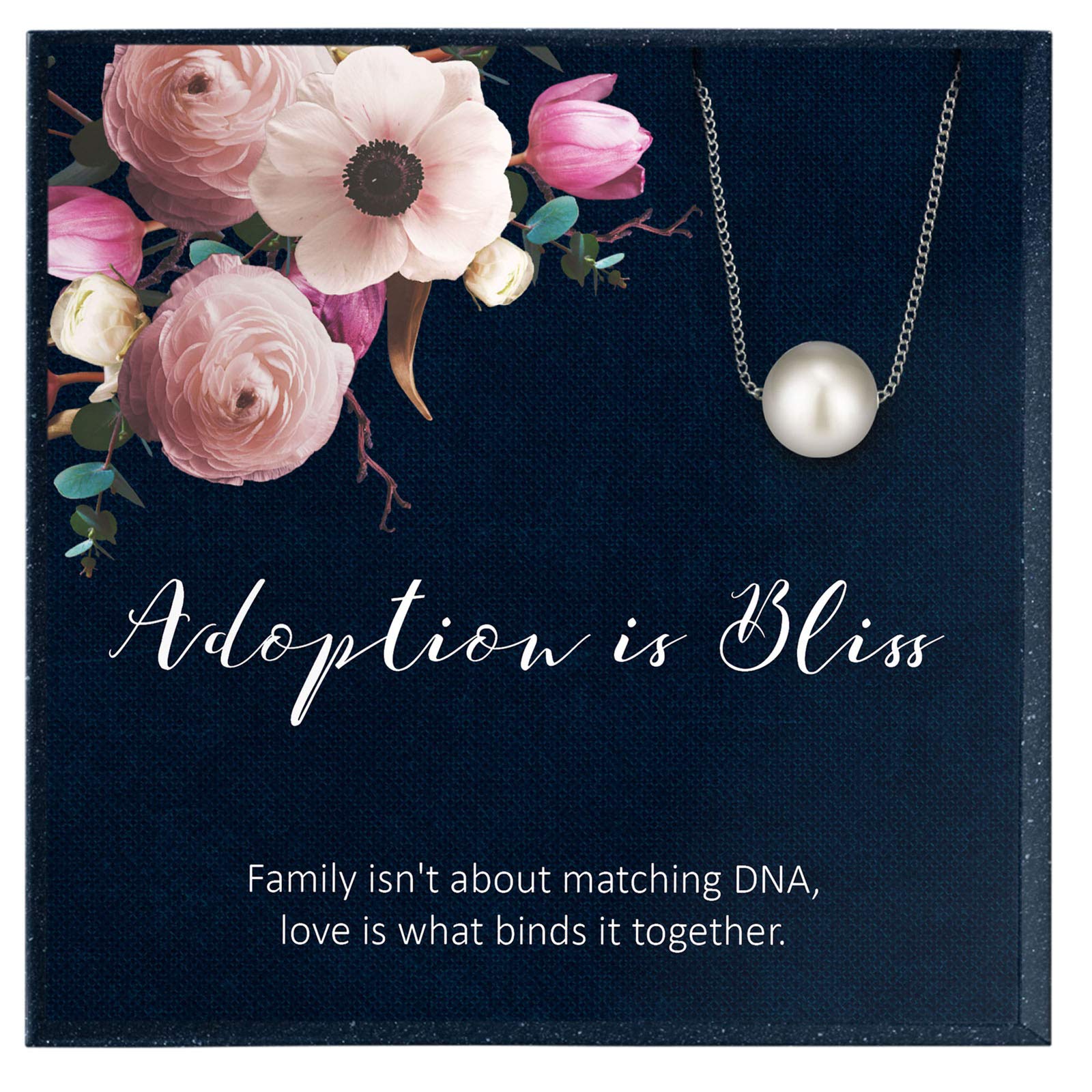 Grace of Pearl Adoption Necklace - Unique Gifts for Adoptive Moms, Unbiological Mothers & Adoptive Parents - Perfect for Mother's Day, Adoption Anniversaries & Special Family Moments