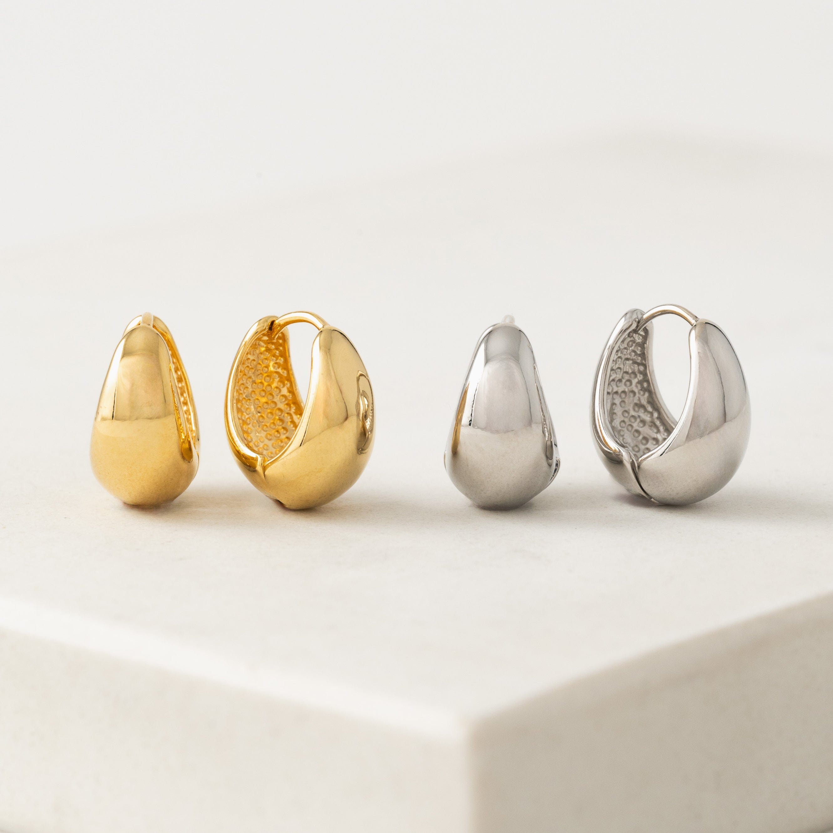 Stylish Oval Puff Hoop Earrings for Women - Trendy Gold & Silver Hollow Hoop Earrings for Everyday Wear | Perfect for Office, Party & Casual Outfits