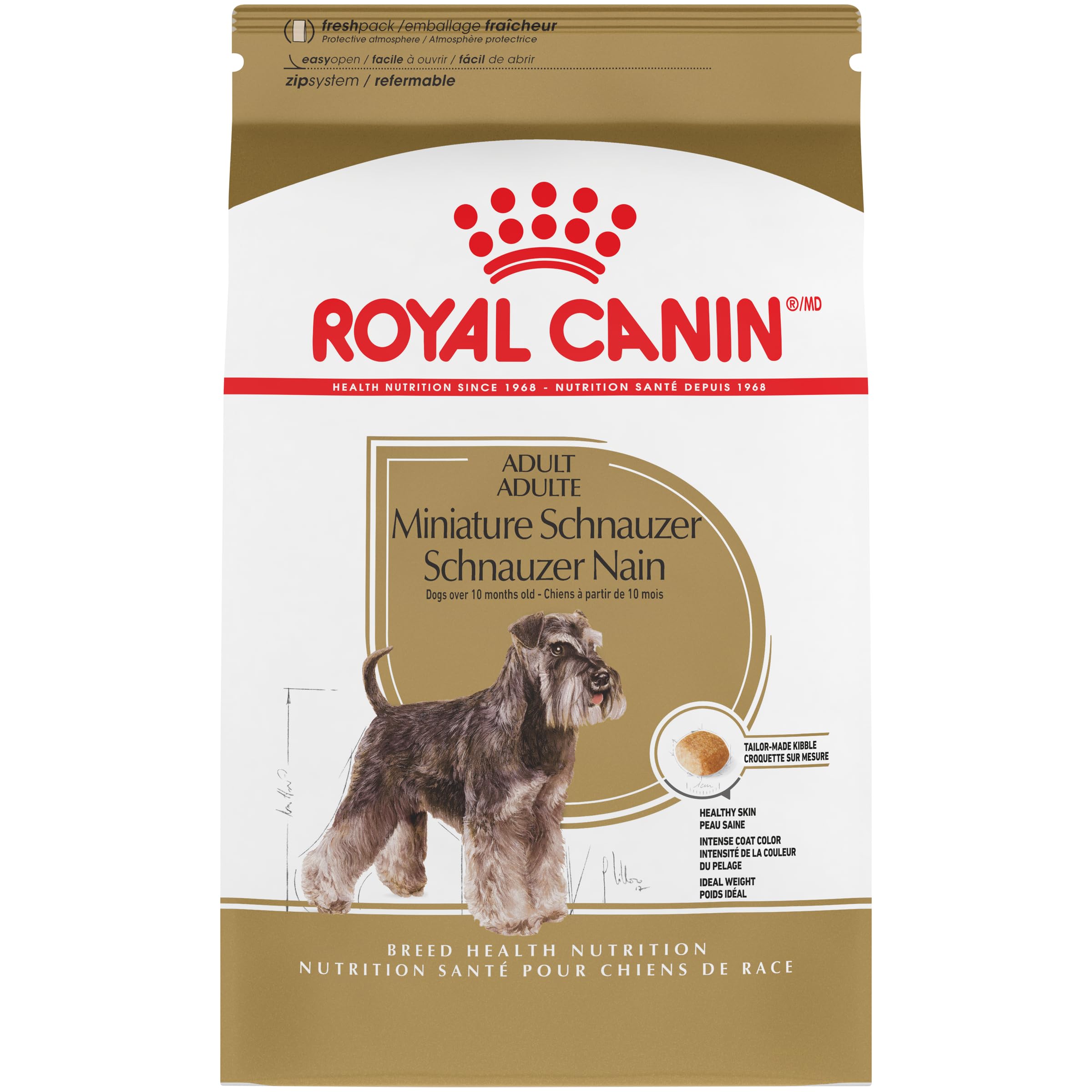 Royal Canin Miniature Schnauzer Adult Dry Dog Food - Breed Specific Nutrition for Small Dogs, 10 lb Bag - Perfect for Adult Schnauzers' Digestive Health & Coat Care