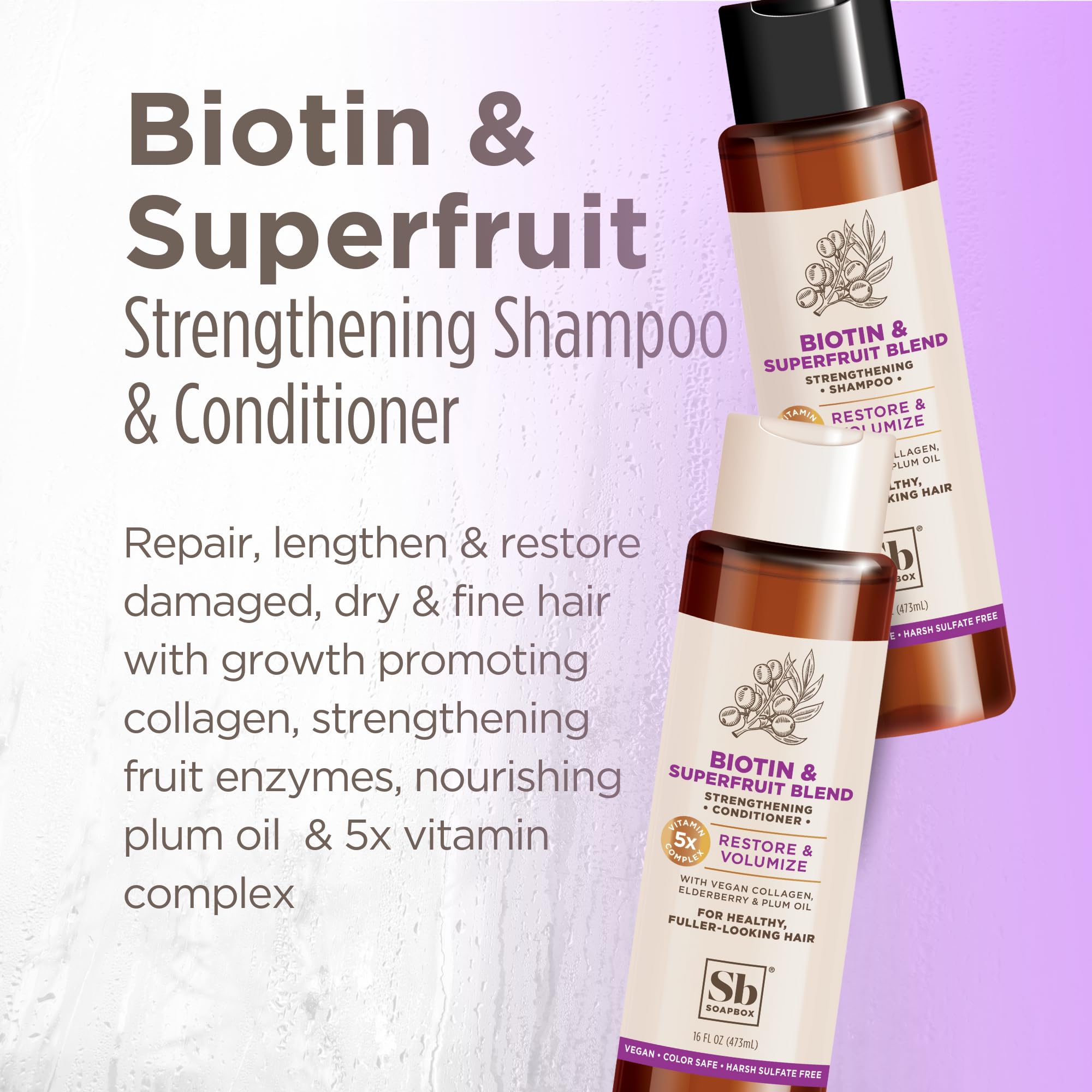 Soapbox Moisturizing Hand Soap, Biotin Shampoo & Conditioner Set, Oat Milk Lavender Body Wash with Almond Lotion - Hydrating Skincare Combo Pack for Dry Skin Care & Relaxing Bath Time
