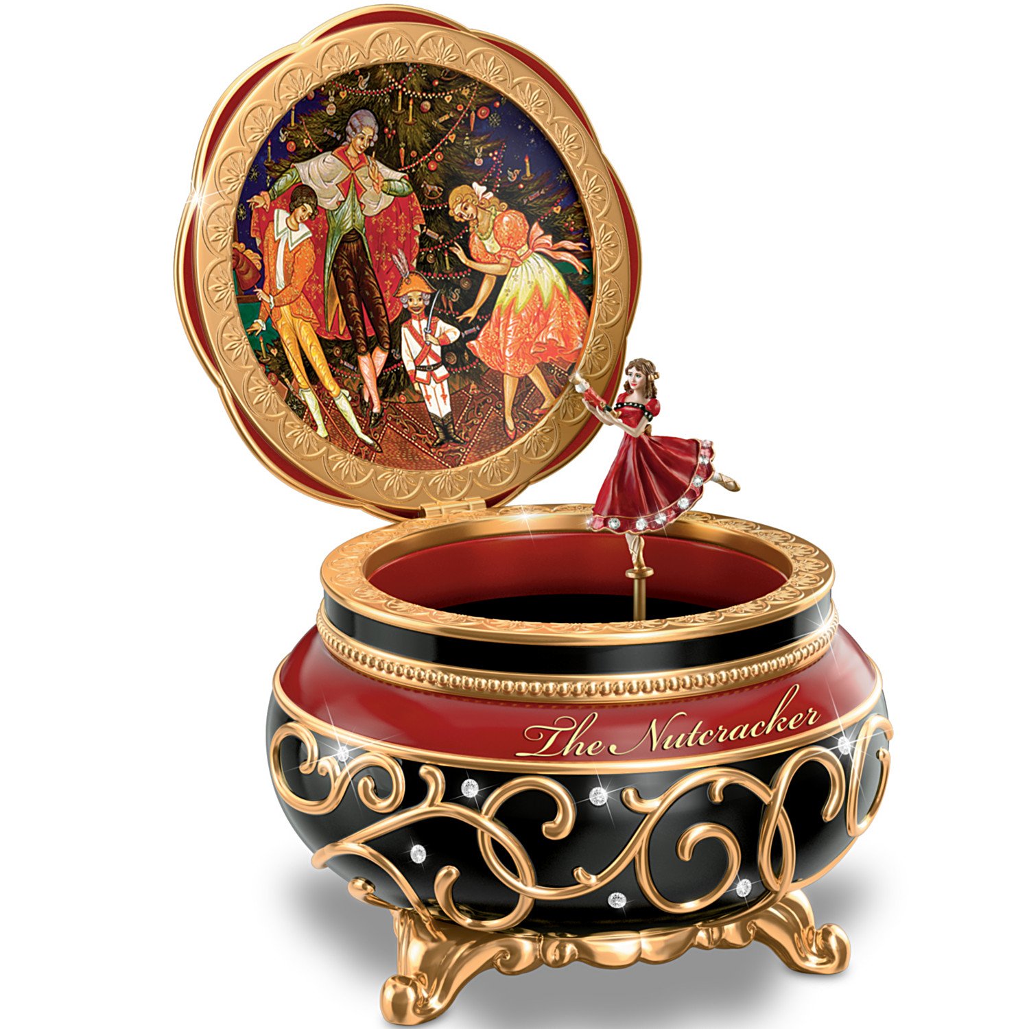 Bradford Exchange Clara And The Nutcracker Heirloom Music Box - Collectible Christmas Gift & Holiday Home Decor for Ballet Lovers