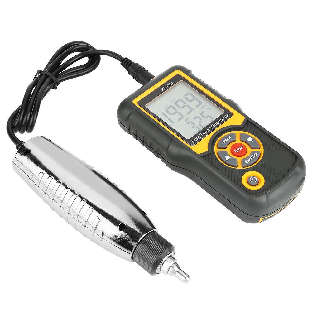HT-1201 Digital Vibration Meter - Split Type Vibrometer with Backlit Display, Vibration Analyzer Tester for Industrial Equipment Maintenance, HVAC Systems & Machine Diagnostics