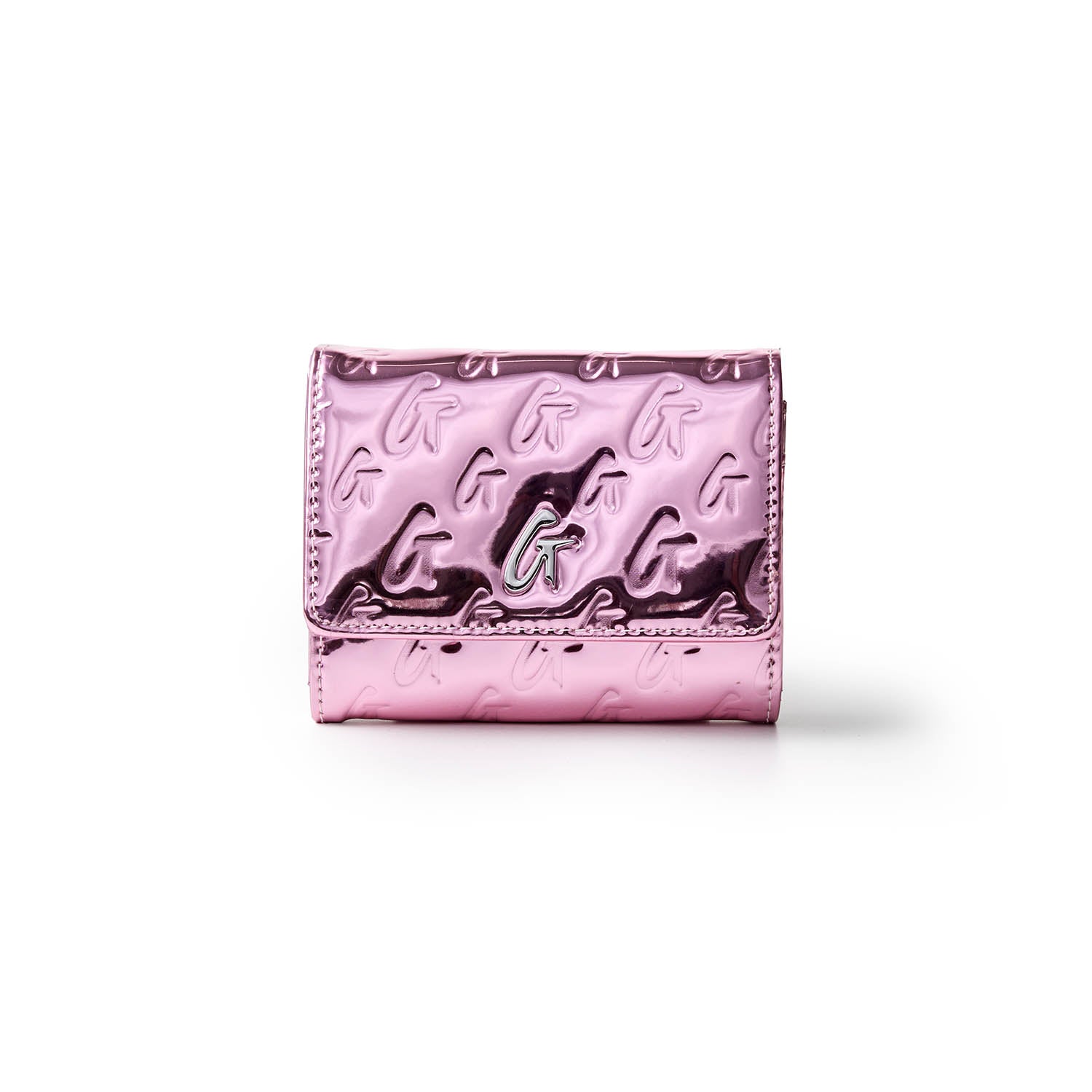 Metallic Monogram Compact WOC Wallet on Chain - Metallic Pink Crossbody Bag for Women | Perfect for Parties, Date Nights & Everyday Use