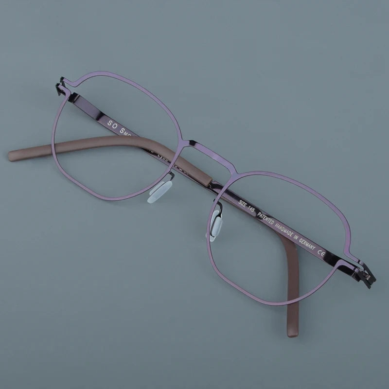 Aimee Unisex Full Rim Polygon Square Screwless Steel Eyeglasses Frame 14149 - Trendy Geometric Glasses for Men & Women - Perfect for Work, Reading, and Fashion Accessories