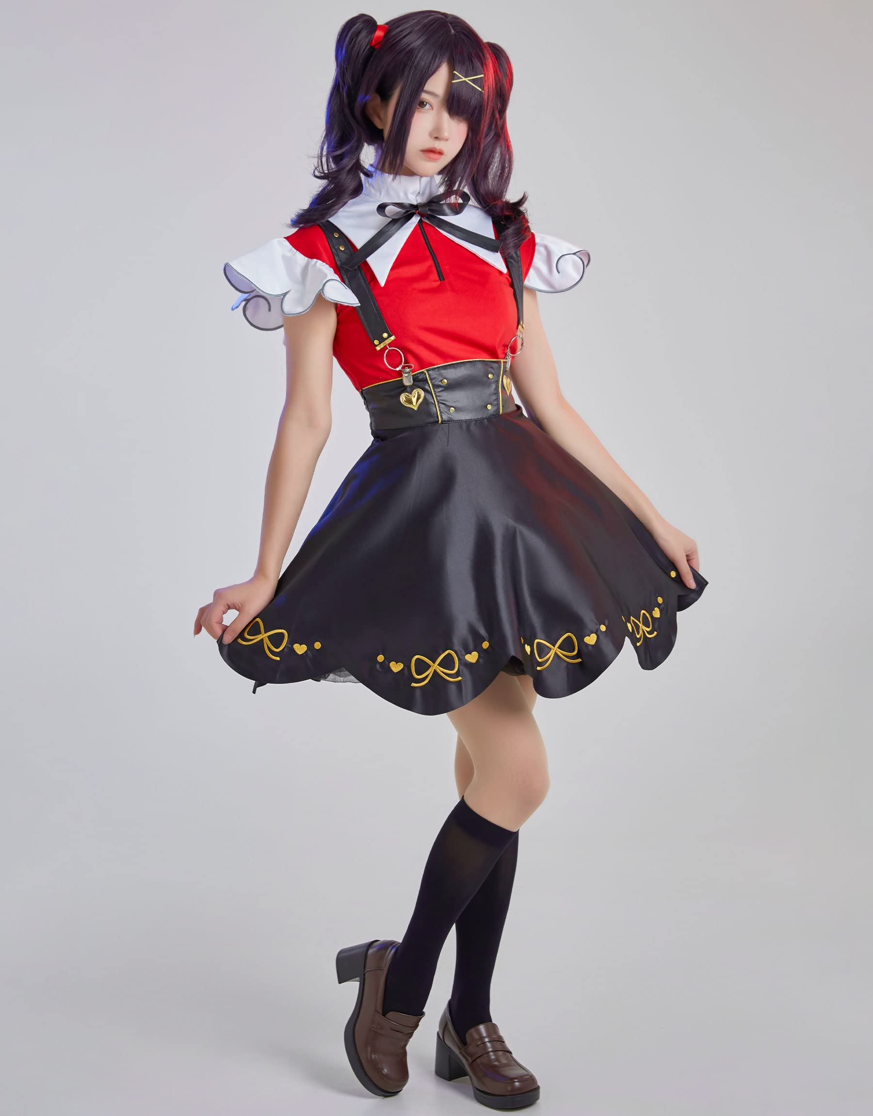 Miccostumes Women's Game Streamer Cosplay Costume - Kawaii Anime Suspender Skirt Set with Accessories | Perfect for Halloween, Comic Con & Live Streaming Outfits