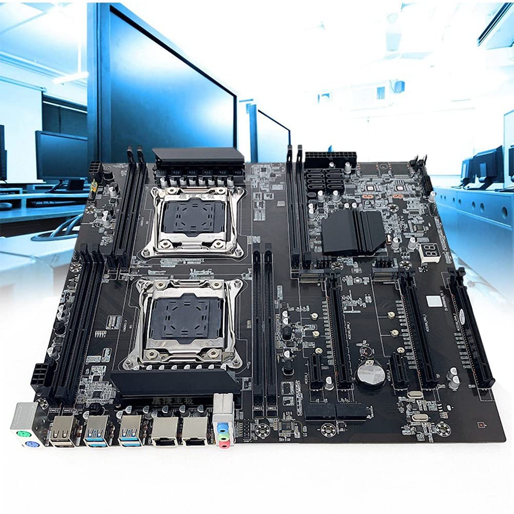 XIDIT 1 Pack X99 Dual-Socket Server Motherboard - LGA2011-3, 8x DDR4 ECC RAM Slots, PCIe x16, SATA 3.0 - Supports Intel Xeon E5 V3/V4 CPUs - Ideal for Data Centers, Workstations & High-Performance Computing