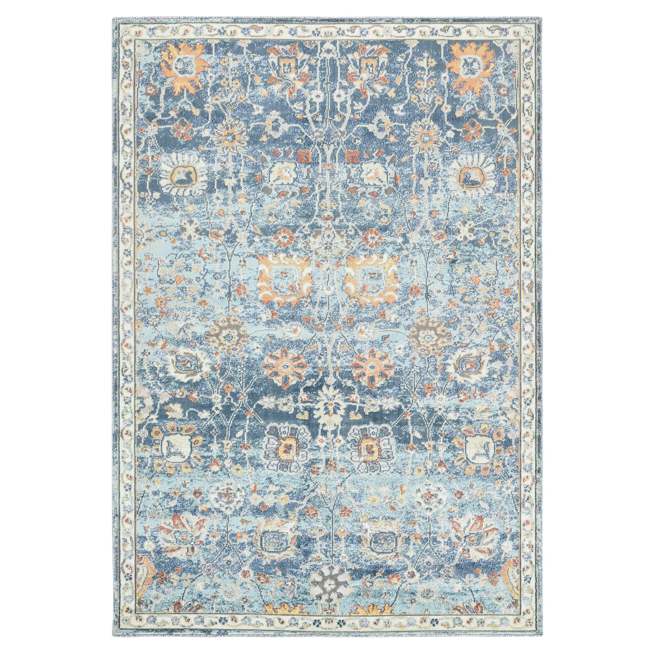 AMER Rugs Bohemian Hialeah Collection 5x7 Indoor/Outdoor Area Rug - Navy Blue Bohemian Rug for Living Room, Bedroom, Dining & Kitchen - Perfect for Home Decor, Patio & High Traffic Areas