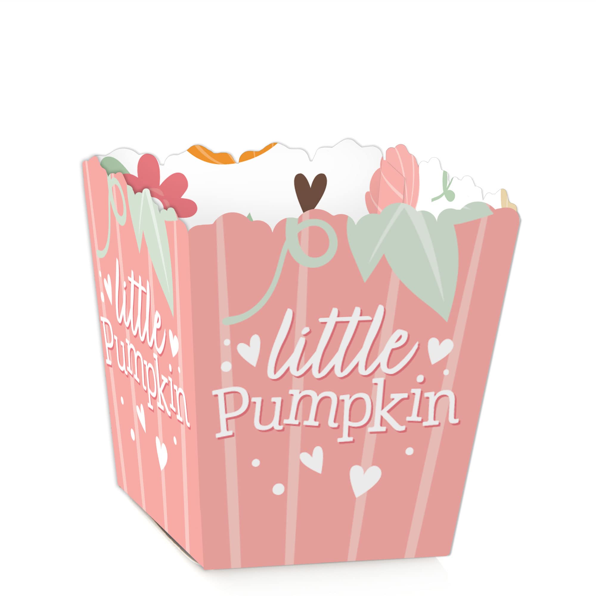 Big Dot of Happiness Girl Little Pumpkin Mini Favor Boxes - Set of 12 Fall Party Treats for Birthday, Baby Shower & Halloween | Perfect for Candy, Gifts & Party Decorations
