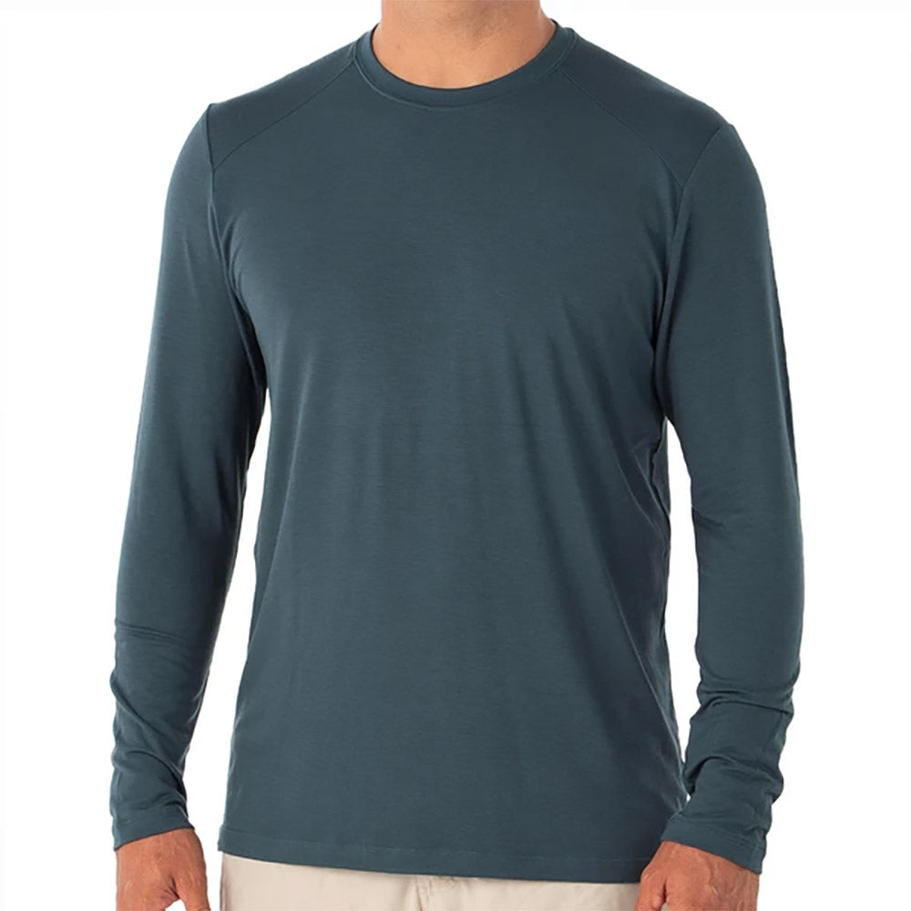 Free Fly Bamboo Midweight Men's Long Sleeve Shirt - Eco-Friendly Moisture-Wicking Performance Top for Hiking, Travel & Outdoor Activities