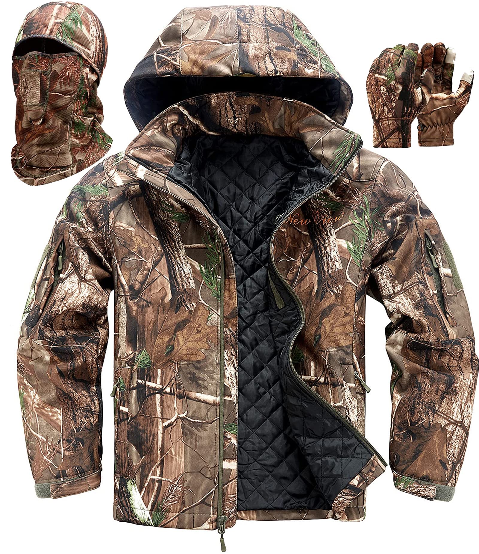 NEW VIEW Heavy Duty Hunting Jacket for Cold Weather - Insulated Camouflage Hunting Coat for Men | Ideal for Winter Hunting, Outdoor Adventures & Extreme Conditions