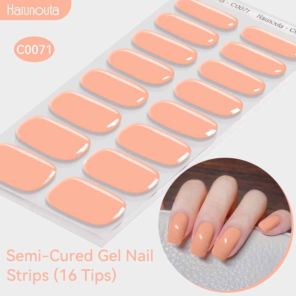 16-Pack Semi-Cured Gel Nail Wraps Kit - C0057 & C0071 Designs - DIY Salon-Quality Nails at Home for Parties, Weddings & Special Occasions