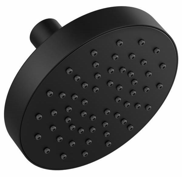 Brizo 82392 BL 2.5 GPM Matte Black 5-Spray Round Shower Head - High Pressure Water Saving for Luxurious Bathroom Experience